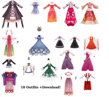 MMD Montecore Touhou Clothes Pack DL