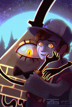 Gravity Falls - Bill Cipher and Bipper