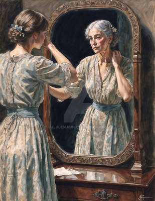 Youth and Wisdom: The Mirror's Tale 3, Oil/Canvas