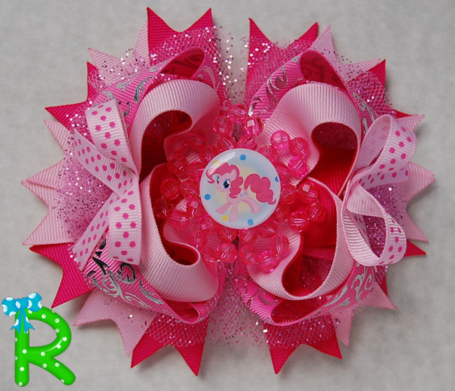 Pinkie pie hair bow , my little pony boutique bow