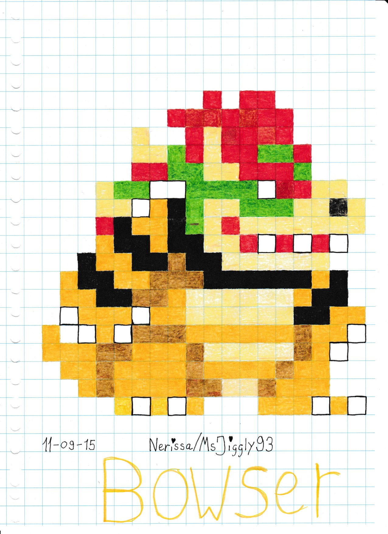 bowser 8 bit by msjiggly93 on deviantart captain nintendo dude graph paper