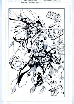 Superman-Batman Santos Comic Expo 2014 (ink)
