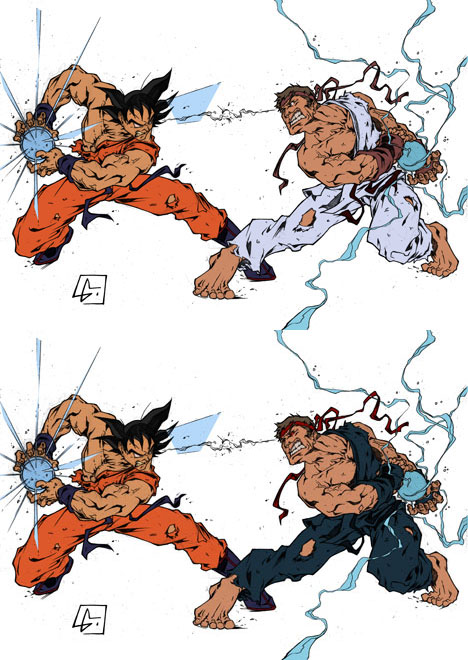 Goku vs Ryu-Evil Ryu