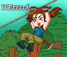 Lara Croft Zipline