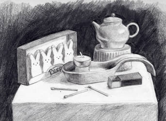 04: Peeps, teapot, matches, candle