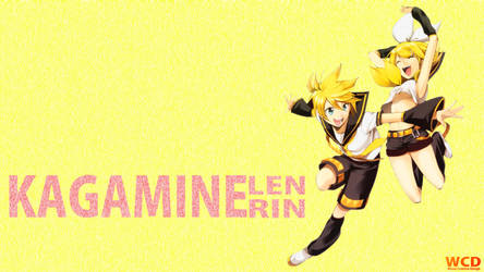 Kagamine Len Rin - Jumping Wallpaper