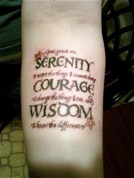 serenity prayer tattoo