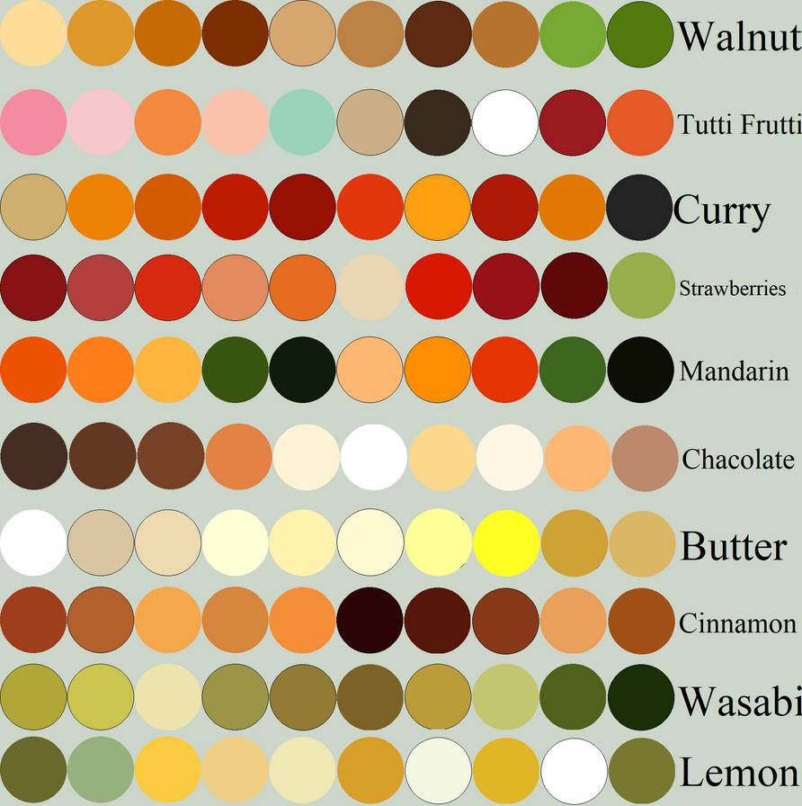 Random Color Food Free Random Food Color Pallet Fourteen by WhiteMageHealer on DeviantArt