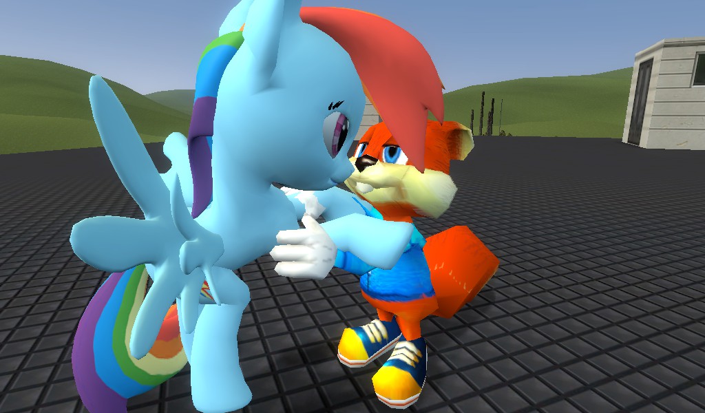 conker and rainbow dash kiss again