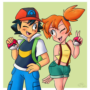 Ash and Misty vs Armored Mewtwo by BeeWinter55 on DeviantArt