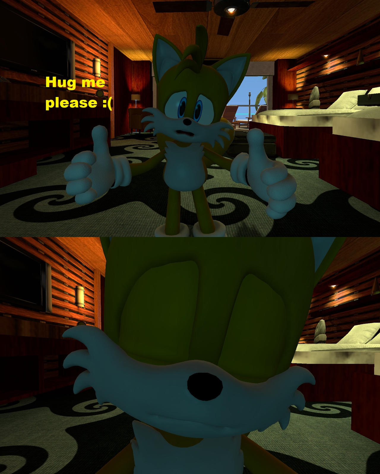 Hug me please :( (Tails Miles Prower) by TAILSANDCOSMOXCREAM on DeviantArt