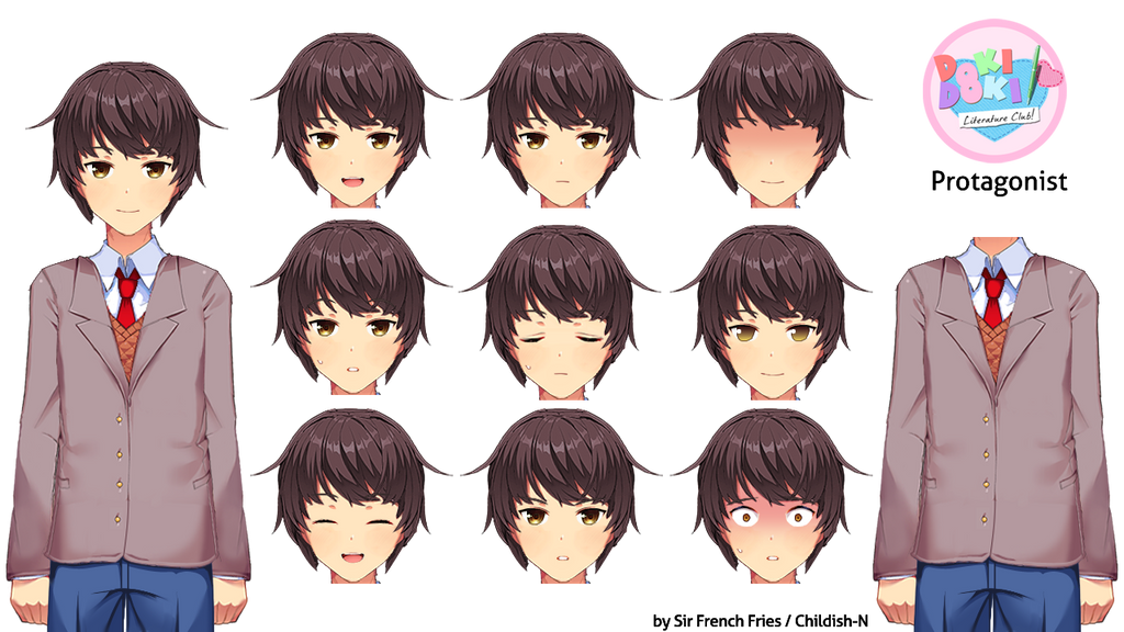 DDLC Protagonist Sprite by Childish-N