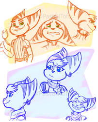 RaC lombax sketches