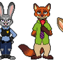 Zootopia pixels - Judy, Nick, Finnick