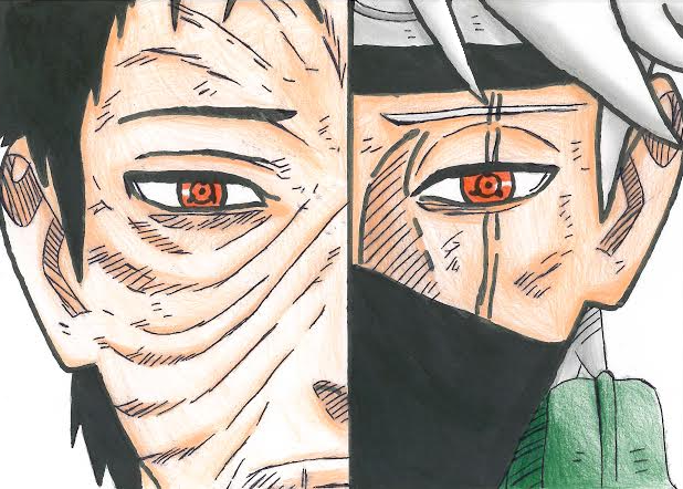 Kakashi e Obito, Naruto sketch drawing, Anime character drawing, Naruto  drawings