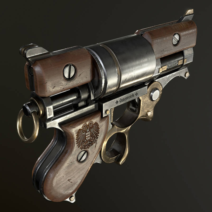 Steampunk revolver by GregoryTrusov on DeviantArt
