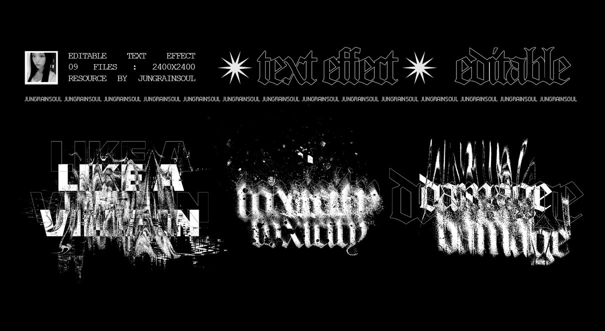 002 EDITABLE TEXT / text effect 'by jungrainsoul by jungrainsoul on ...