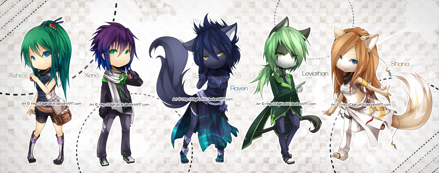 - - FiVE Chibis - - by DigiKat04