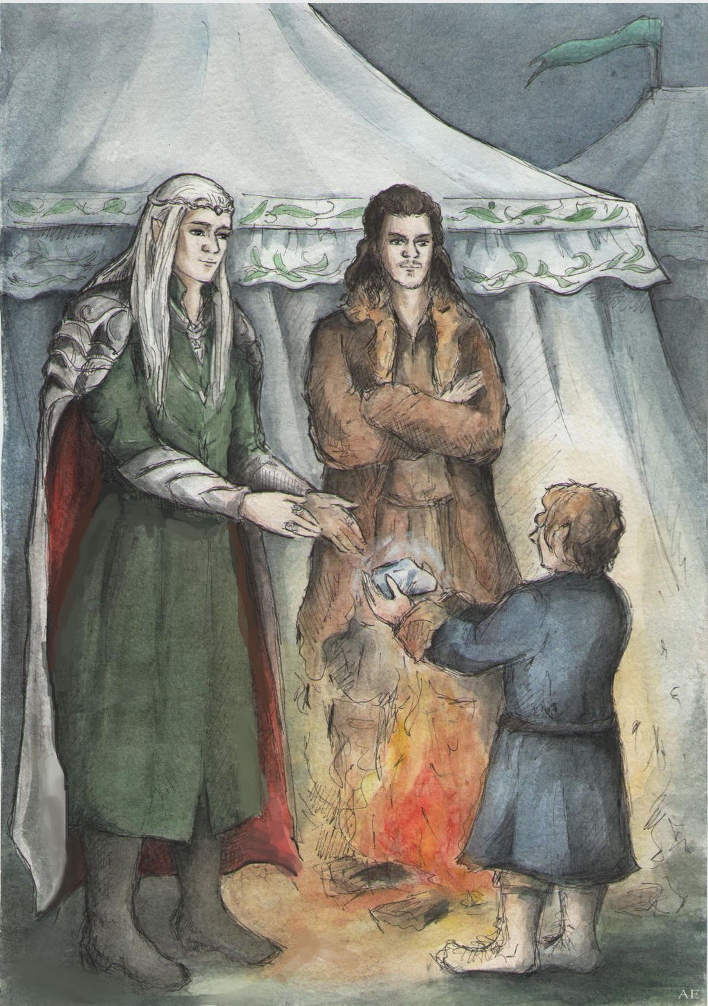 Bilbo, Bard and Thranduil