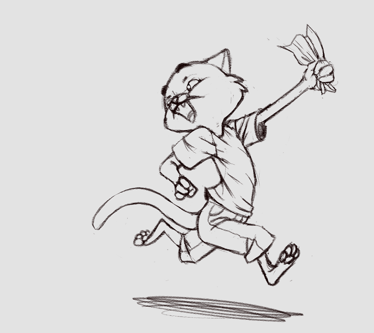 Cat Boy Running by KaribuToons on DeviantArt