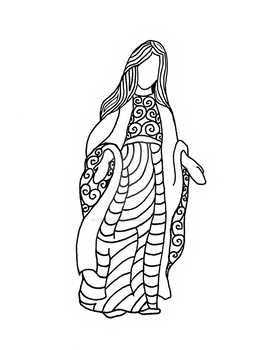 Mother Mary Zentangle Sticker