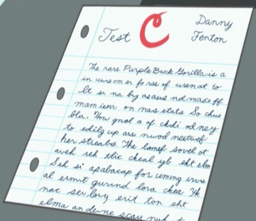 Danny's handwriting