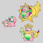 Kroelian SLOWPOKE, SLOWBRO n SLOWKING by Darksilvania
