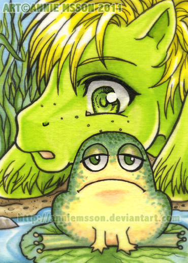 ACEO Baby Leaper and the Frog