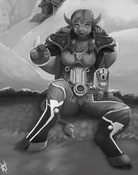 Female tauren - value drawing