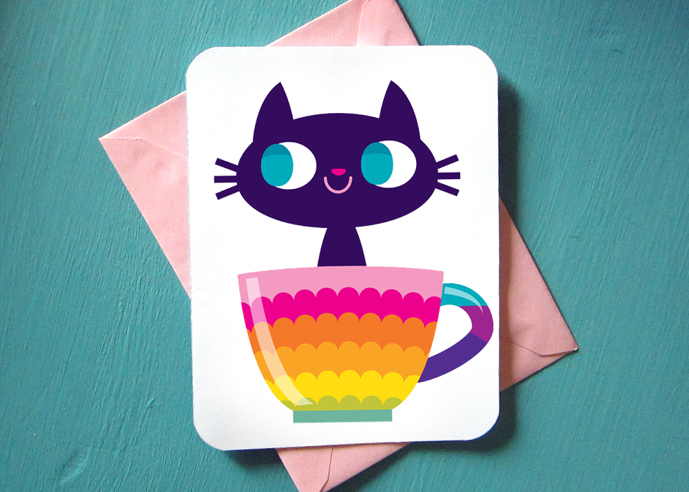 CARD 4.25x5.5 Color CatCup