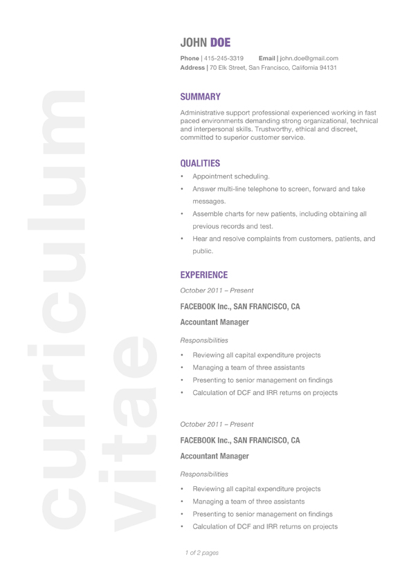 Mini Cv Examples Minimal CV templates by brandnewcv on DeviantArt