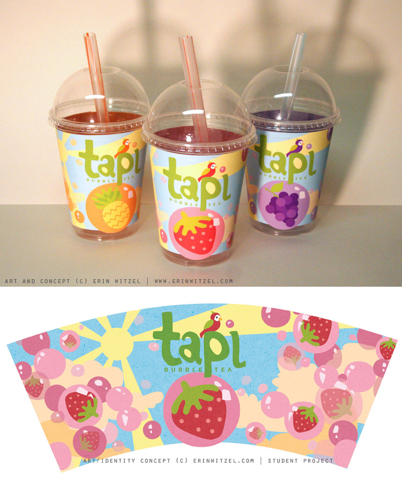 4 Bubble Tea Cups