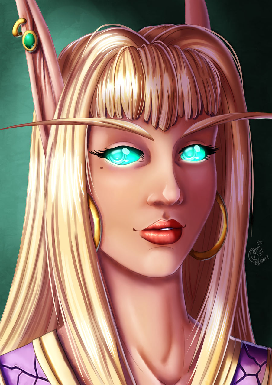 Blood elf Portrait by LadyRosse on DeviantArt