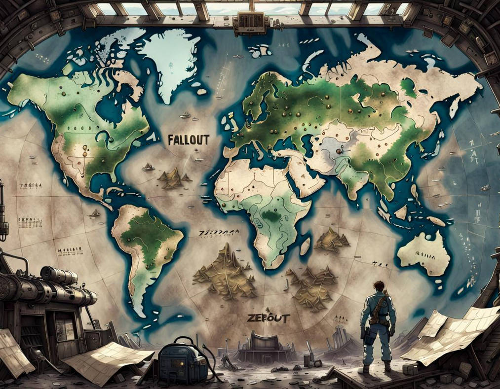 A World Map of a Fallout I by DoctorCorvus on DeviantArt