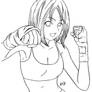 Boxing girl - Line art