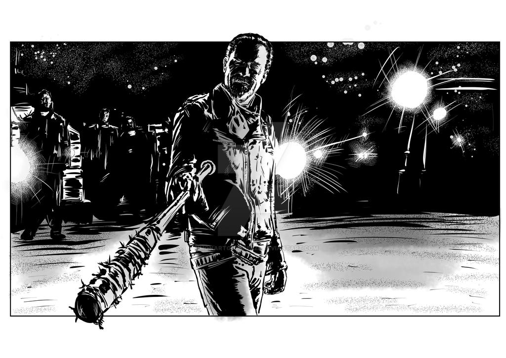 Negan Line Up Rv Negan - Comic Panel by SimonArtGuyBreeze on DeviantArt