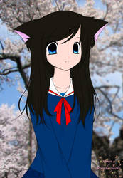 colored cat girl