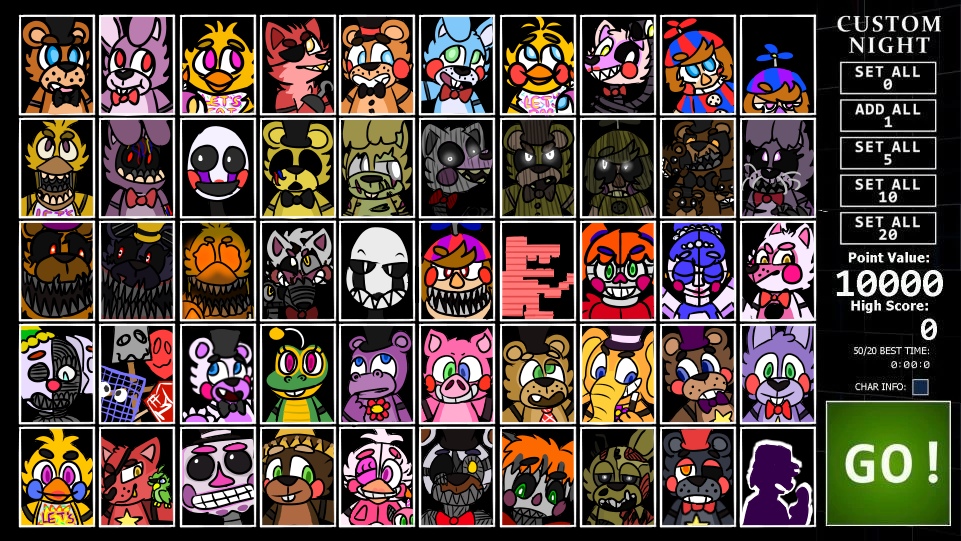 ultamate custom night 2 Diagram