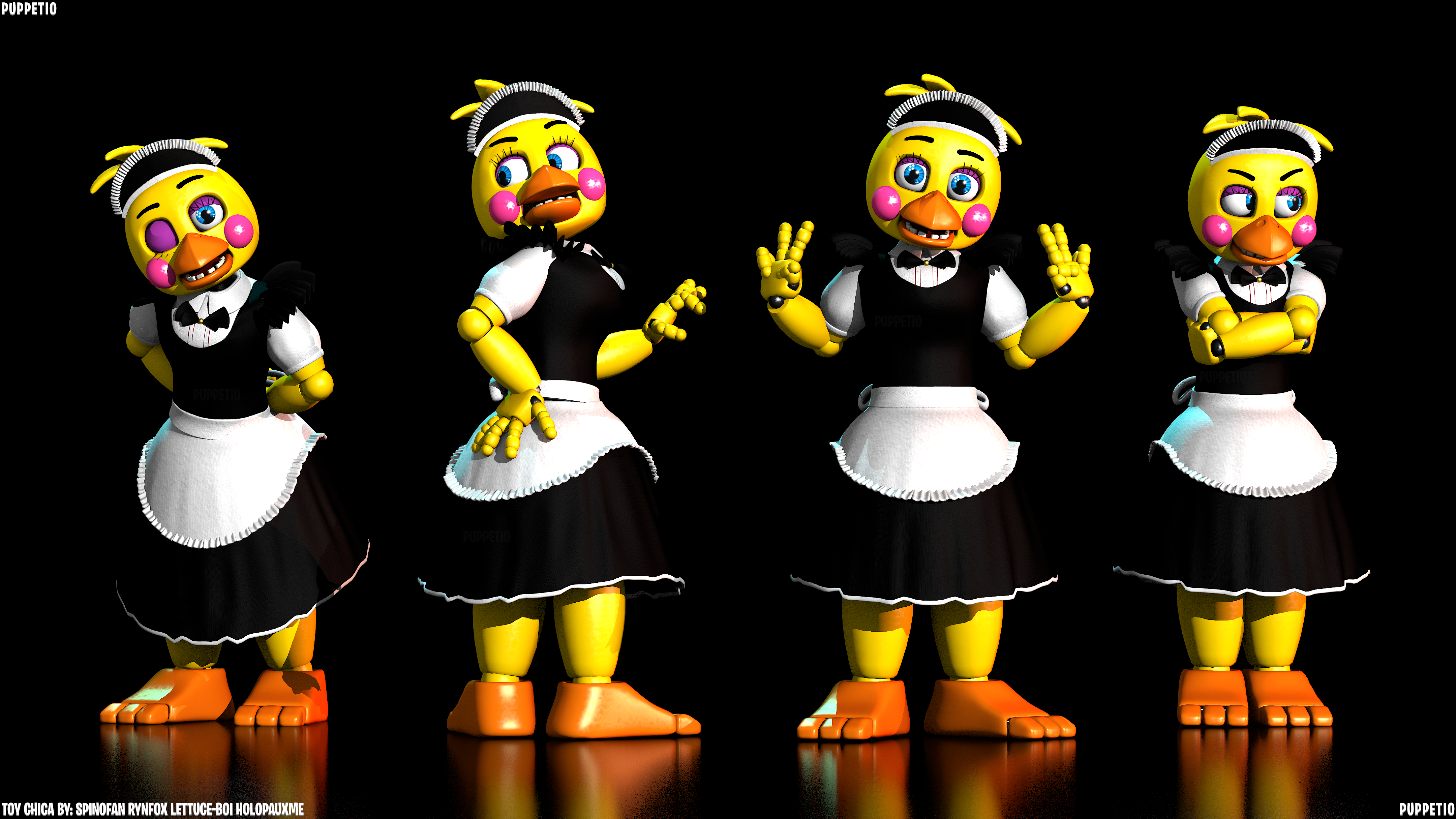 Toy Chica In A Maid Outfit By Puppetio On Deviantart