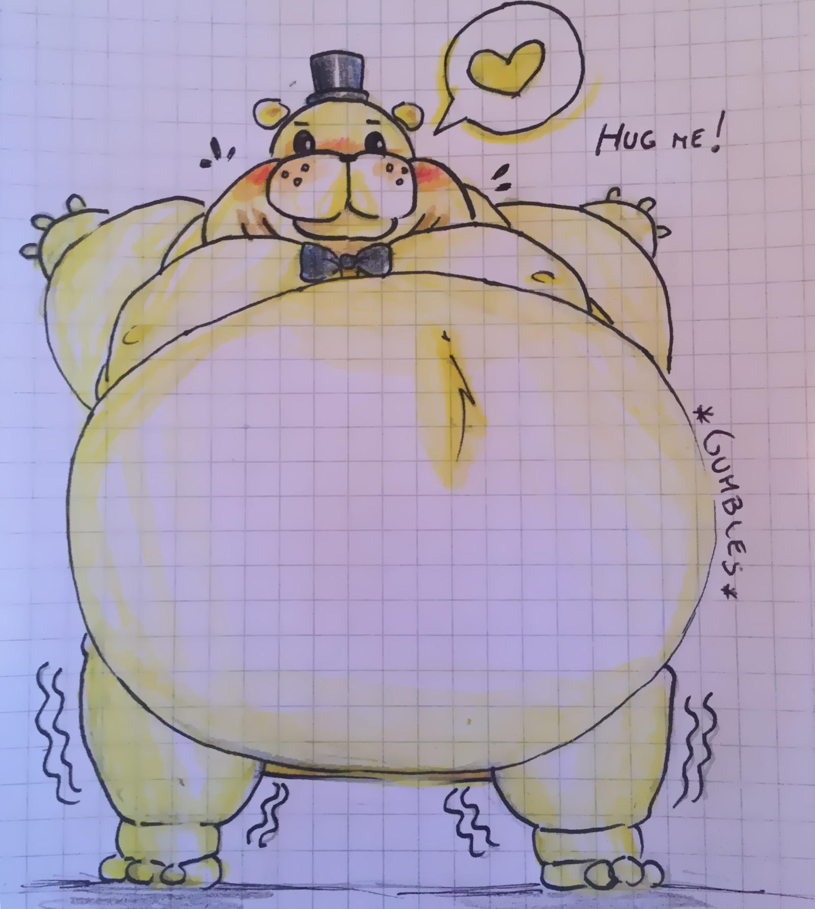 Freddy Inflaction Fat inflated Golden by blazeFREDDYfatbear on DeviantArt