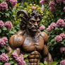 Satyr in flowers