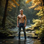 Blonde, river and autumn