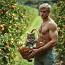 Collecting apples with assisstant