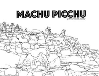 Machu Picchu - Coloring Page