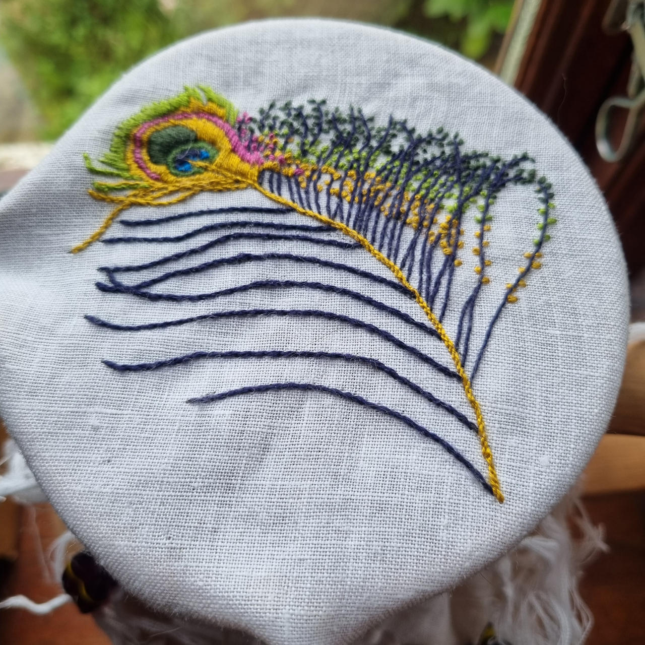 Peacock feather embroidery by The-Lass on DeviantArt
