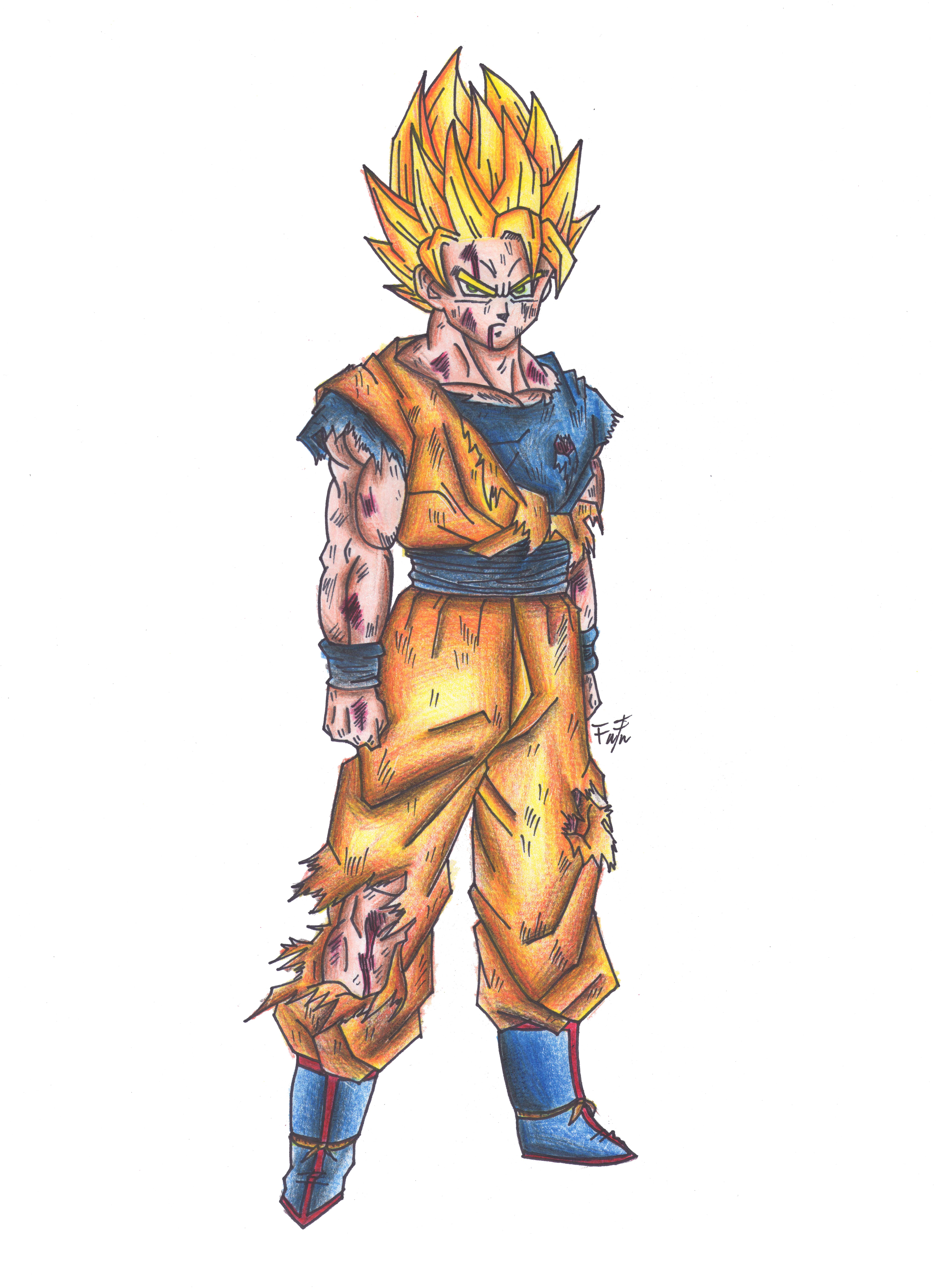 Goku Ssj2 Damaged Clothes By Cheygipe On DeviantArt.