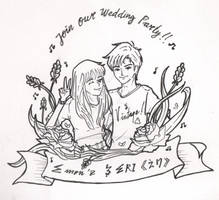 cute wed's invitation design