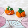 Crocheted Holiday Harvest Pumpkin Earrings