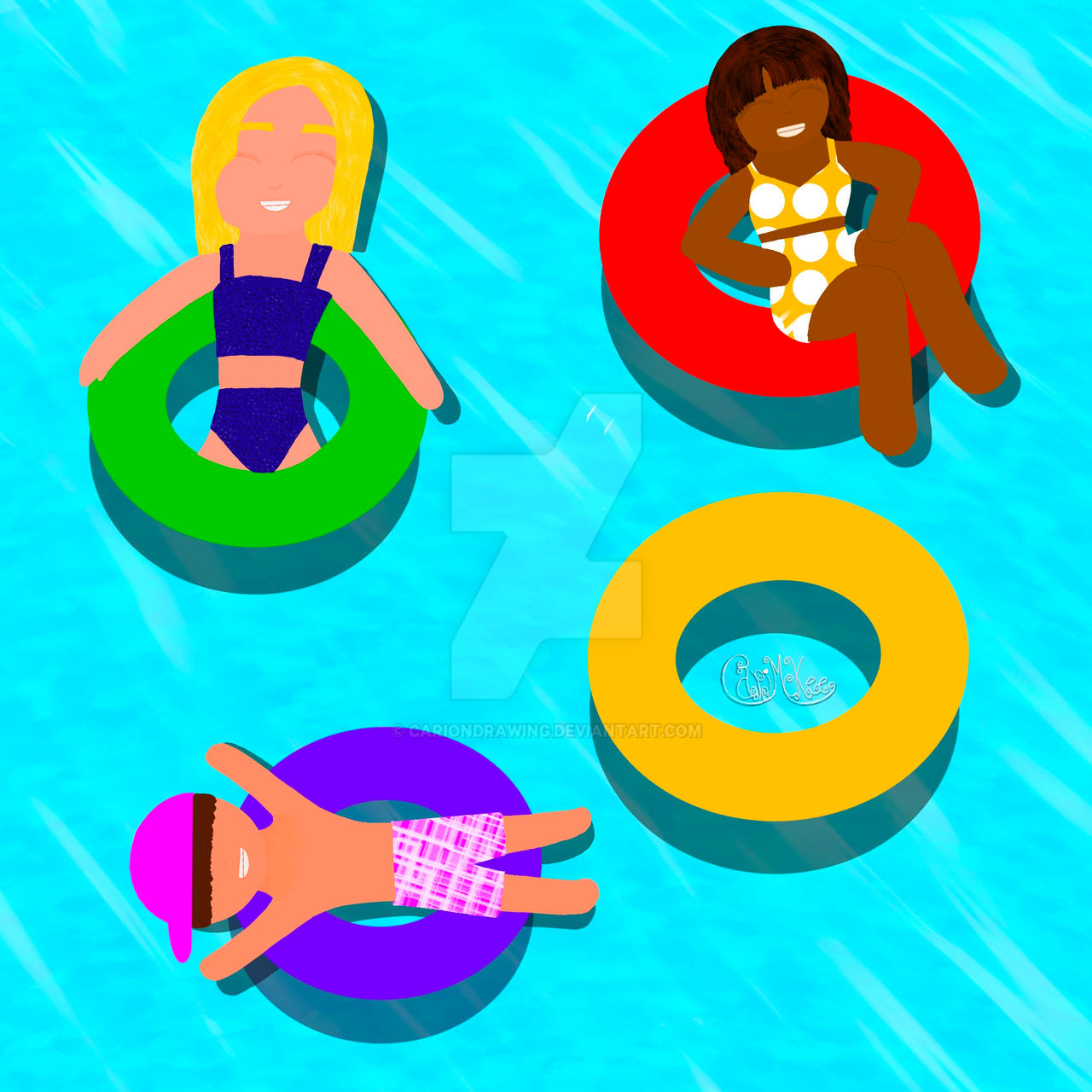 Summer Series: Pool Party! by cariondrawing on DeviantArt