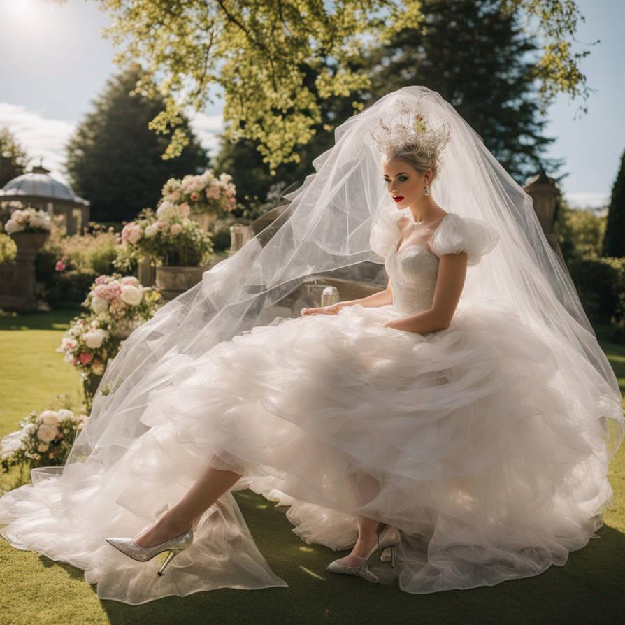 Woman is dressed in a huge fairy tale clear pvc we by laserbill on ...